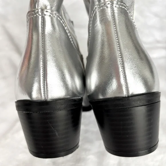 INDIGO RD Yoley Metallic Silver Mid-Calf Cowboy Boots--NEW--5.5 - Picture 7 of 13